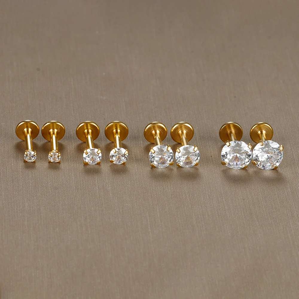 2PC Labret Tragus Stud Earrings image 2