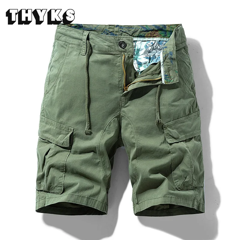 

Fashion Brand Sweatpants Mens Shorts Vintage Knee Length Cargo Gym Pants Men's Loose Casual Military Side Pocket Short Pant New