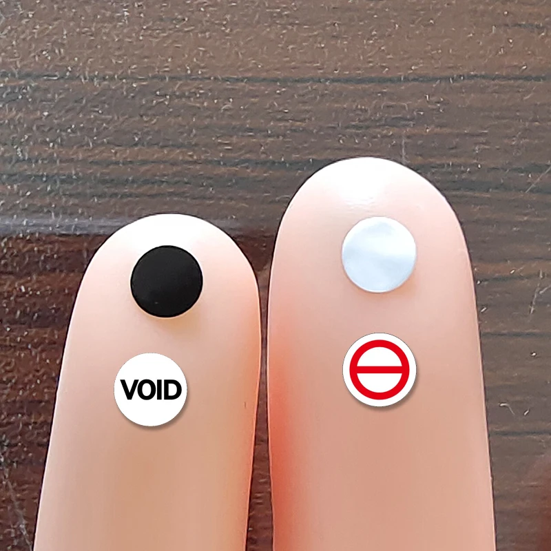 600 Pz 4Mm Piccolo Foro Per Vite Garanzia Sigillo Di Sicurezza Vuoto A Prova Di Manomissione A Prova Di Rimozione Guscio D'Uovo Etichetta Adesiva Di C