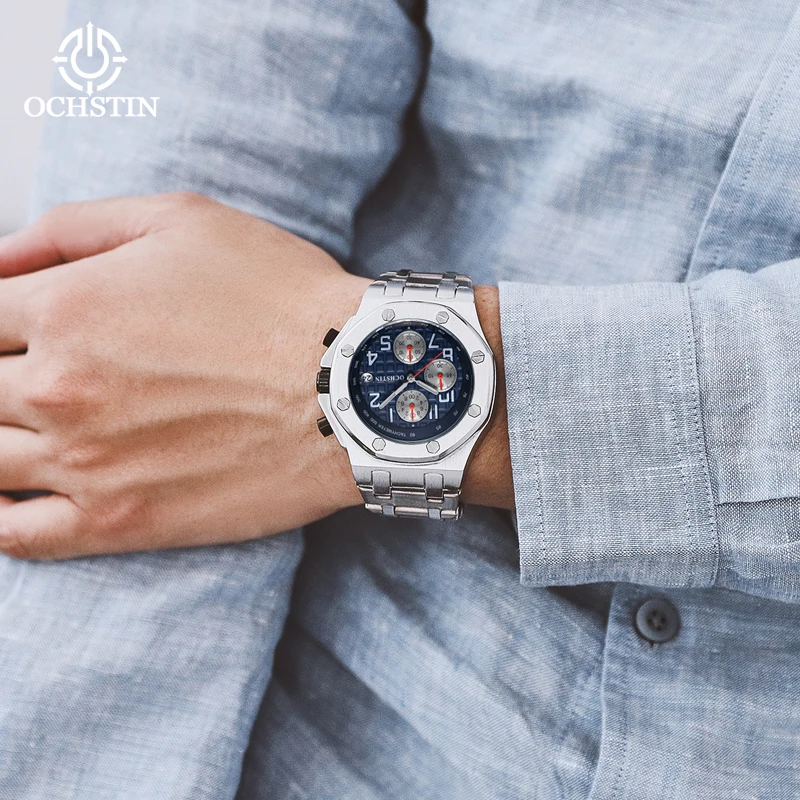 OCHSTIN Promotional Model 2024 Pilot's Series Personalized Fashion Watch Multifunctional Quartz Movement Men's Quartz Watches