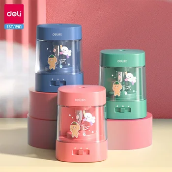 델리 전기 자동 연필 숫돌, 조정 가능한 모드, 다양한 연필 문구, 가정 사무실 학교 용품