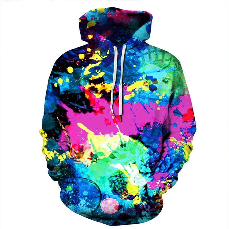 thumbnail image 1 of Sudadera con capucha para hombre y mujer, suéter con estampado 3D de grafiti de arcoíris, ropa de calle de gran tamaño, Y2K, novedad, 1 of 3