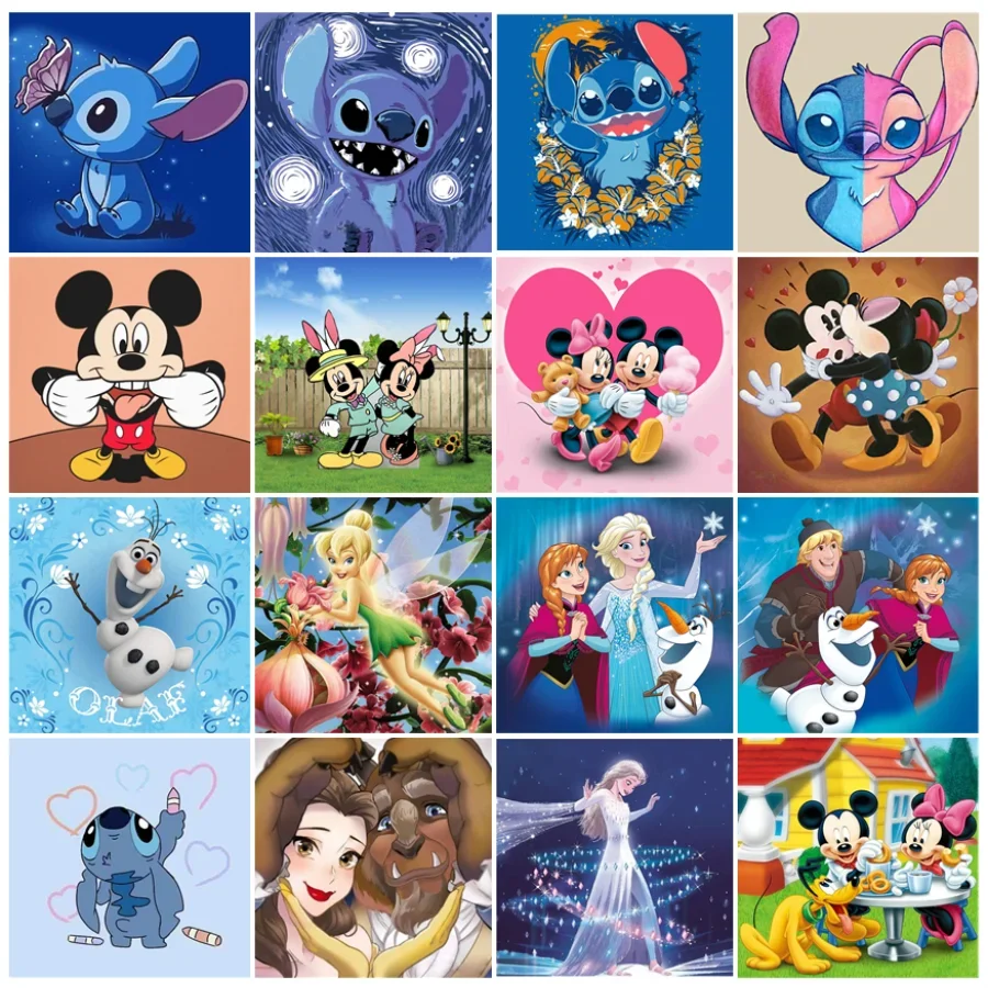 

5D DIY Disney Diamond Painting Cartoon Minnie Princess Mickey Mouse Stitch Full Drill Diamond Embroidery Mosaic Home Decor Gift