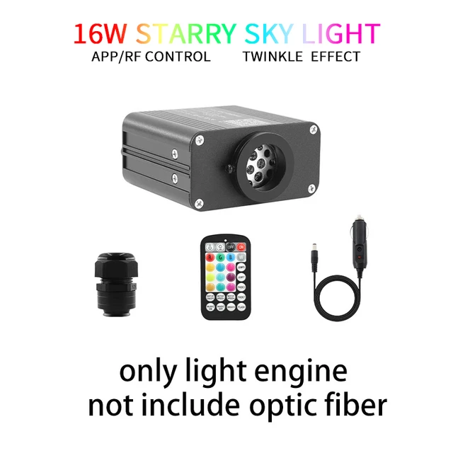 Kit de garniture de toit étoile Fibre Optique Star Light Kit app Toit De  Voiture Starry Meteor ciel Plafond Tir LED Combinaison Lampe Câble Effet  Musique Contrôle Créez facilement la forme (