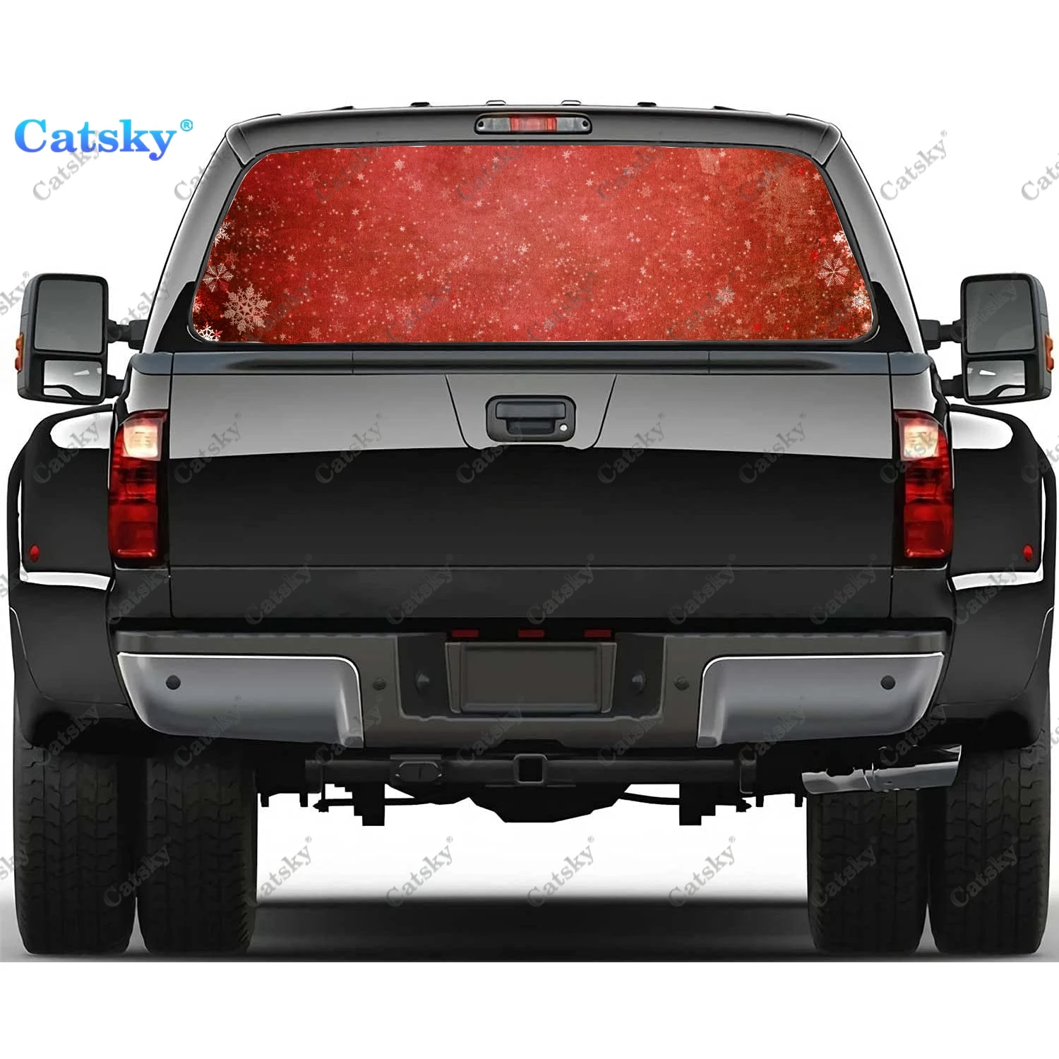 

Artistic Snowflake Rear Window Decals for Trucks,Pickup Window Decal,Rear Window Tint Graphic Perforated Vinyl Truck Stickers