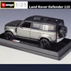 Bburago 1:24 Land Rover Defender 110 SUV Alloy Car Model Diecast Metal Off-road Vehicles Car Model Simulation Childrens Toy Gift 5