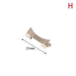Stainless Steel Flat Curved End Watch Strap Connector - Metal Band Link Connector (21MM Silver)