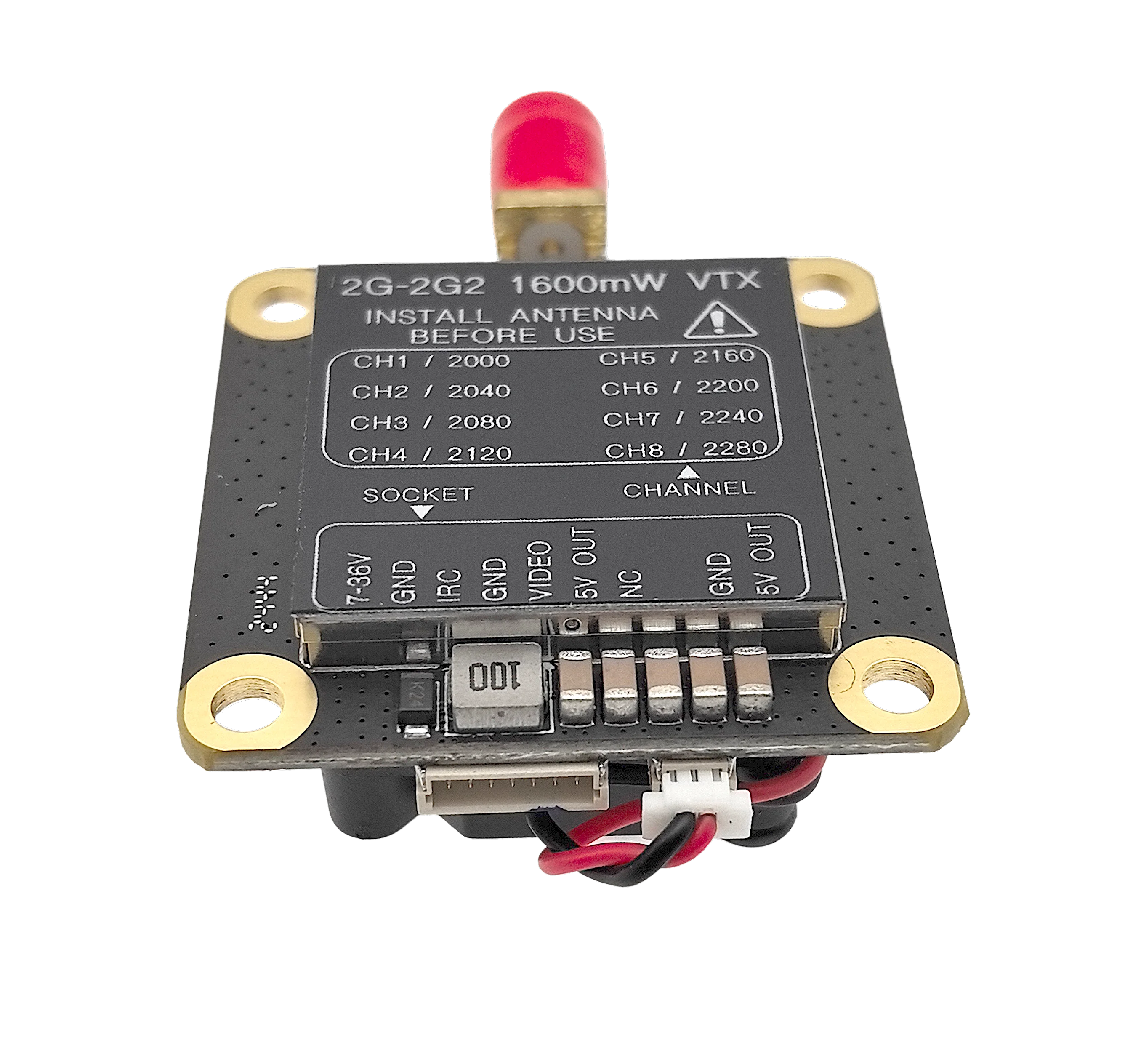 Ensemble VTX VRX 2G2 et VTX-F10 4.5W pour drone FPV, offrant une liaison vidéo fiable.