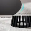 43.5" High Round Bar Table, Modern Wood Cocktail Table with Columnar Wooden Strips Base, Stylish Pub Table for Bistro Parties 3