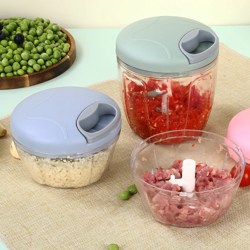 Manual Meat Mincer Garlic Chopper Rotate Garlic Press Crusher Vegetable Onion Cutter Kitchen Cooking Accessories 500/900ML