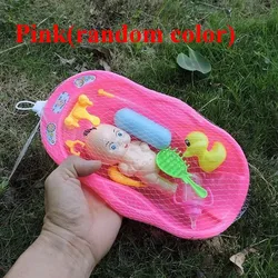 Realistic Baby Doll Bath Set with Accessories (Pink)