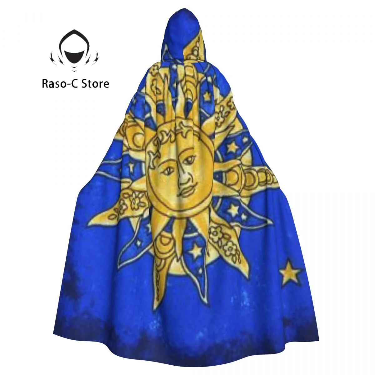 

Art Sun Stars Hooded Cloak Polyester Unisex Witch Cape Costume Accessory