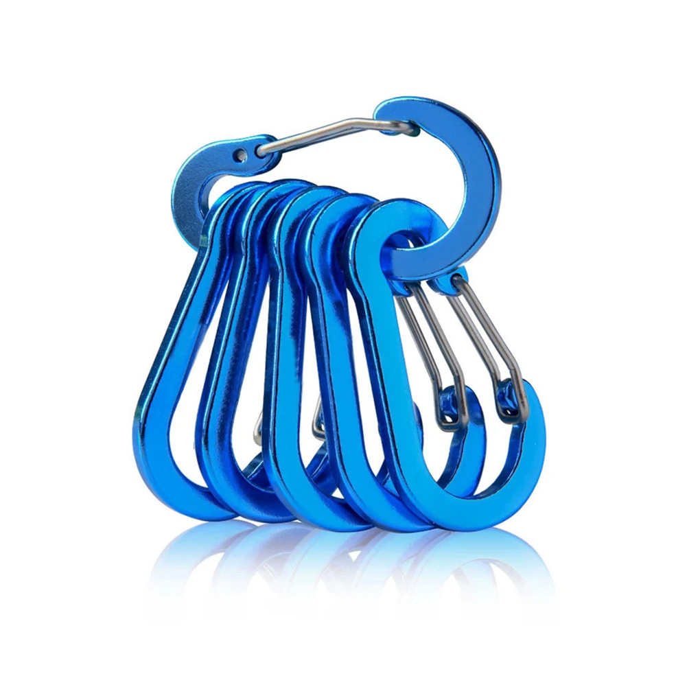 Outdoor Camping Multi Tool Mountaineering Buckle Steel Small Carabiner Clips Fishing Climbing Accessories 6/12pcs
