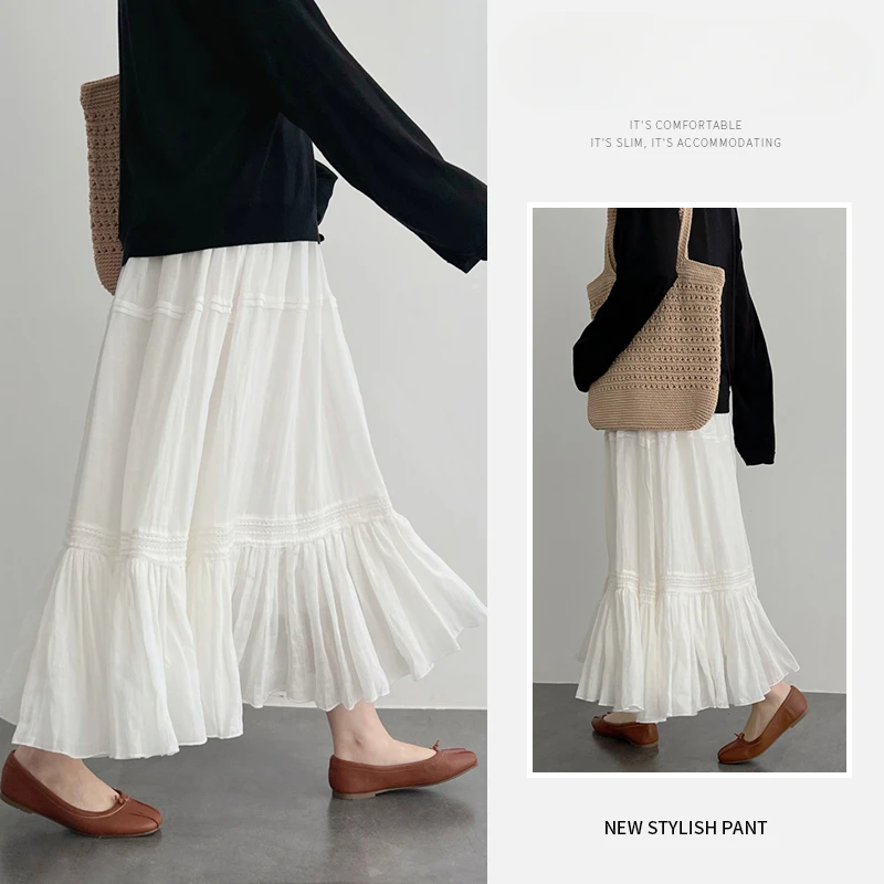 Good Quality Korean Style Maternity Cake Skirts Adjustable Waist Pregnant Woman Umbrella Skirts Long Loose Pregnancy Long Skirt