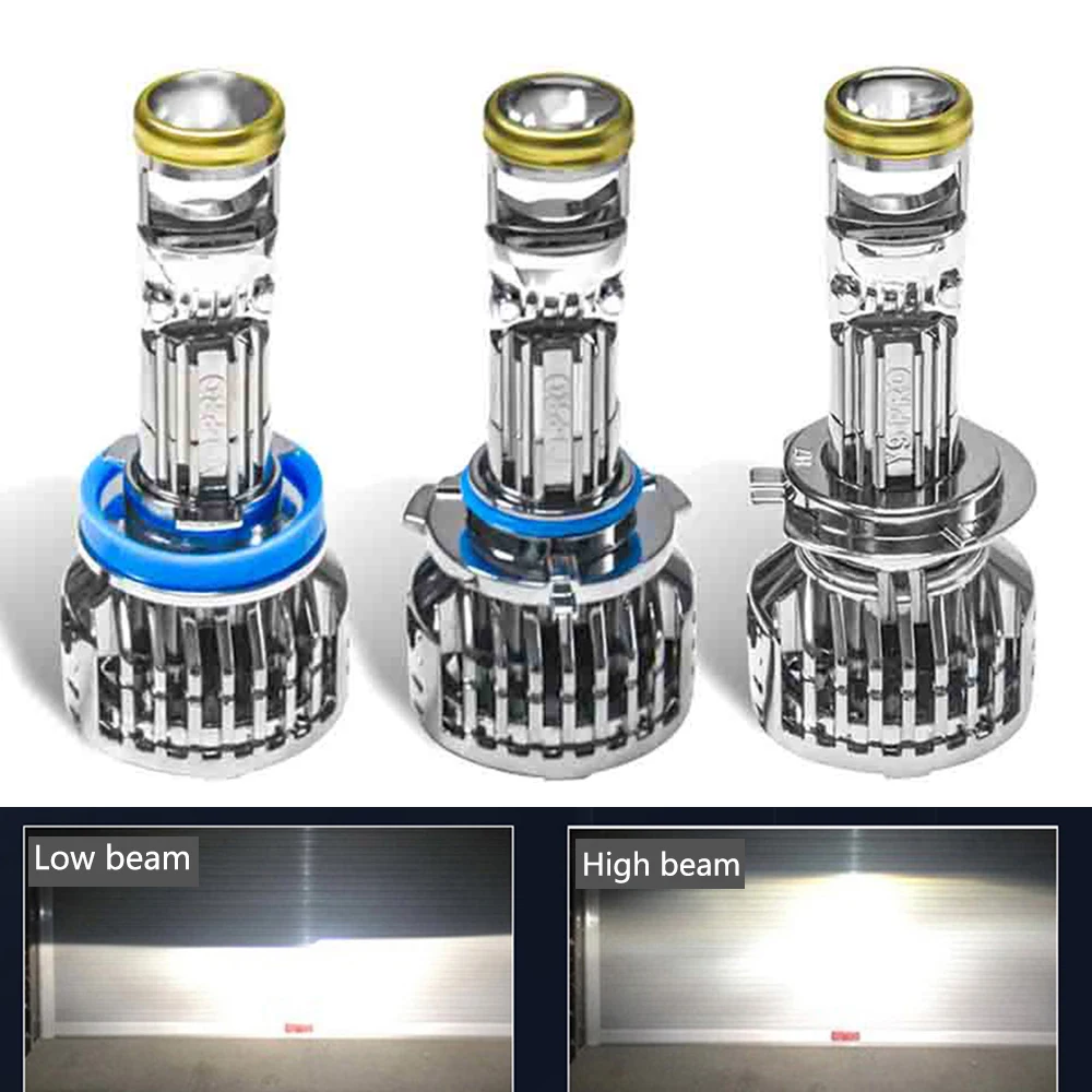 Mini H7 LED Bulb Projector Lens H11 LED H8 H9 9005 HB3 9006 HB4 120W 12V LHD Automobles Mini Lenses Headlight Lamp LED Canbus