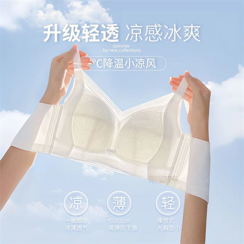 Small Chest Fold Up Adjustable Underwear for Women Lace Soft Steel Ring  Anti Drop Bra - AliExpress