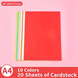 Vibrant Macaron Cardstock Paper - 230gsm, 10 Colors, 20 Sheets for DIY Crafting & Scrapbooking (A4 10 colors 20 Pcs)