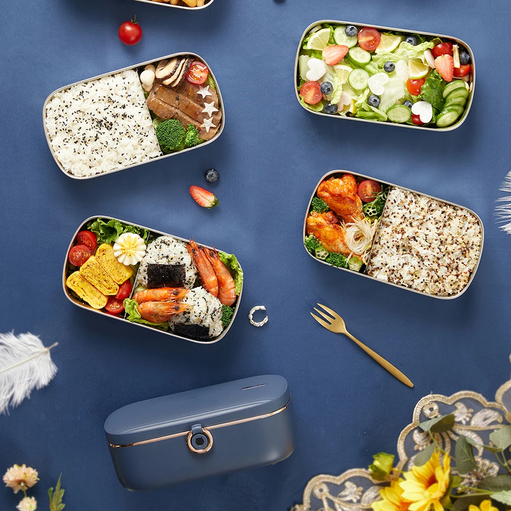 Stainless Steel Multifunctional Electric Heating Lunch Box Smart Reservation Food Storage Container For Student O Bear DFH-P09D1