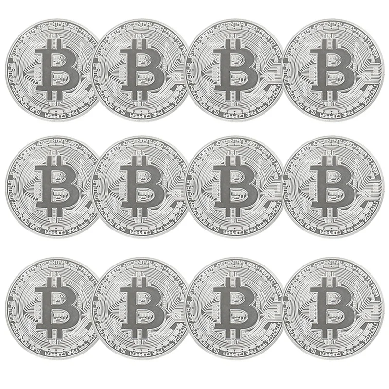 12PCS Bitcoin Silver
