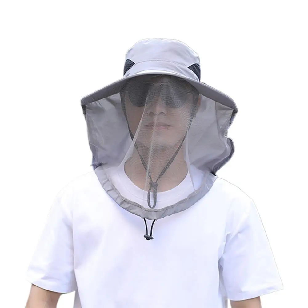 접이식 모기 모자, 숨겨진 그물망, 벌레 퇴치, 캐주얼 야외용, 자외선 차단, 낚시 모자, 파나마 모자