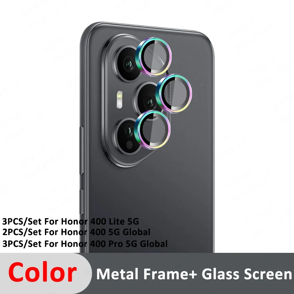 Premium 3D Metal Camera Lens Protector with Glass Finish