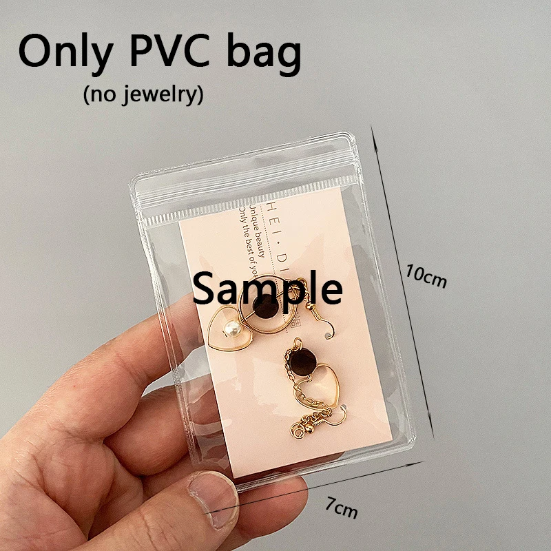 100PCS Trasparente Gioielli IN PVC Sacchetto A Chiusura Lampo FAI DA TE Antipolvere Batteria Orecchino Perline PVC Bigiotteria Regali Logo Personalizzato Sacchetti di Immagazzinaggio  15