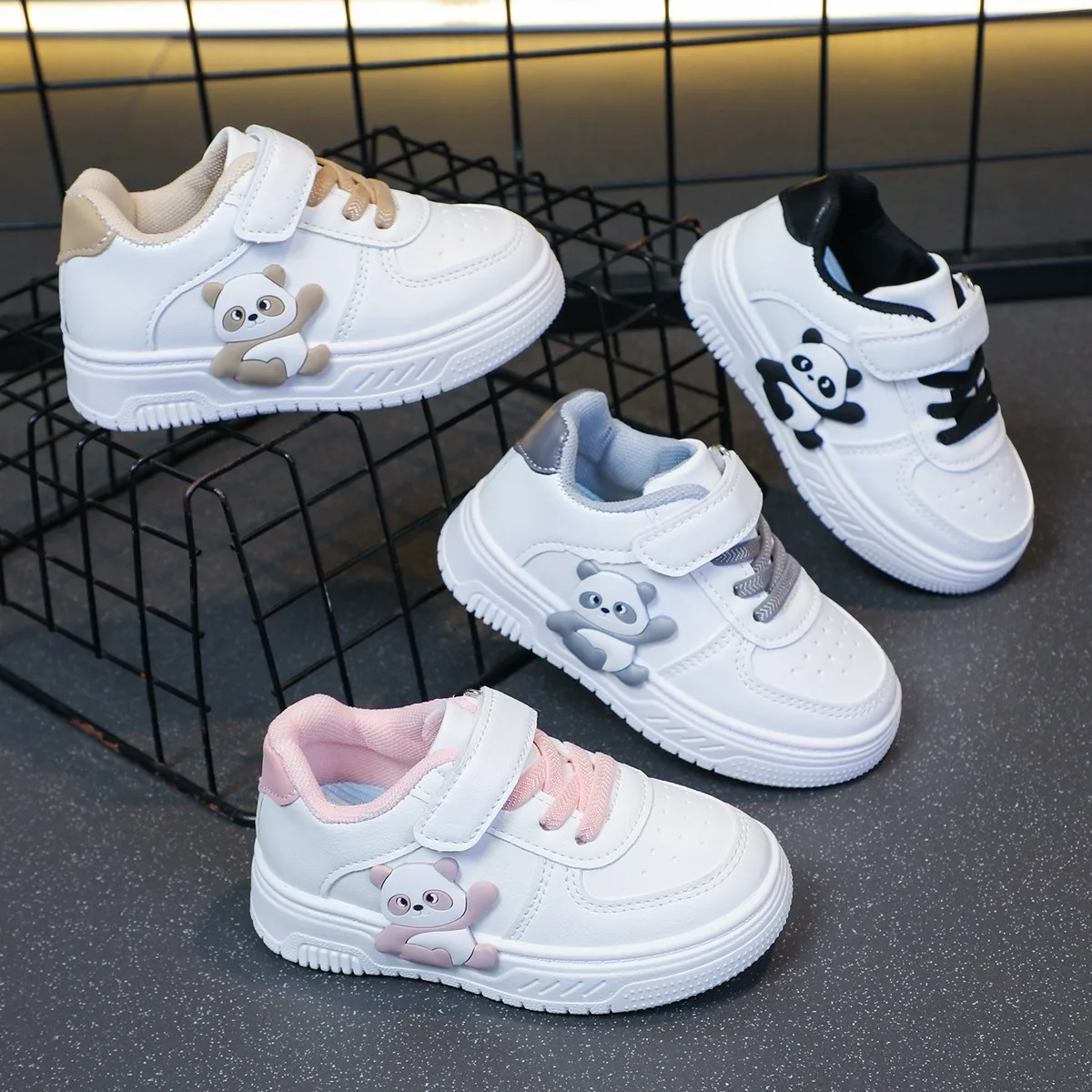 Children's Sneakers Panda Baby Boys Girls Non-slip Casual Shoes Soft Sole Toddler Walking Shoes Student Board Kids Outdoor