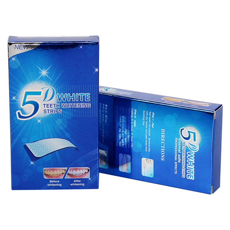 Teeth Whitening Strips 5D Whitening Teeth Stickers 7/14 Pairs Gel Whitening Strips Stain Removal Oral Hygiene Care Strip Dental Bleaching Tools Teeth
