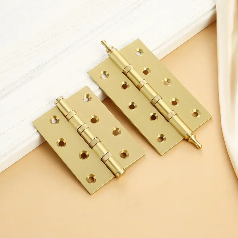 1.5/2/2.5/3 "Brass Folding Hinge Wood Door Hinge Flat Open Solid Hinge Door and Window hardware Small Box Exquisite Hinges