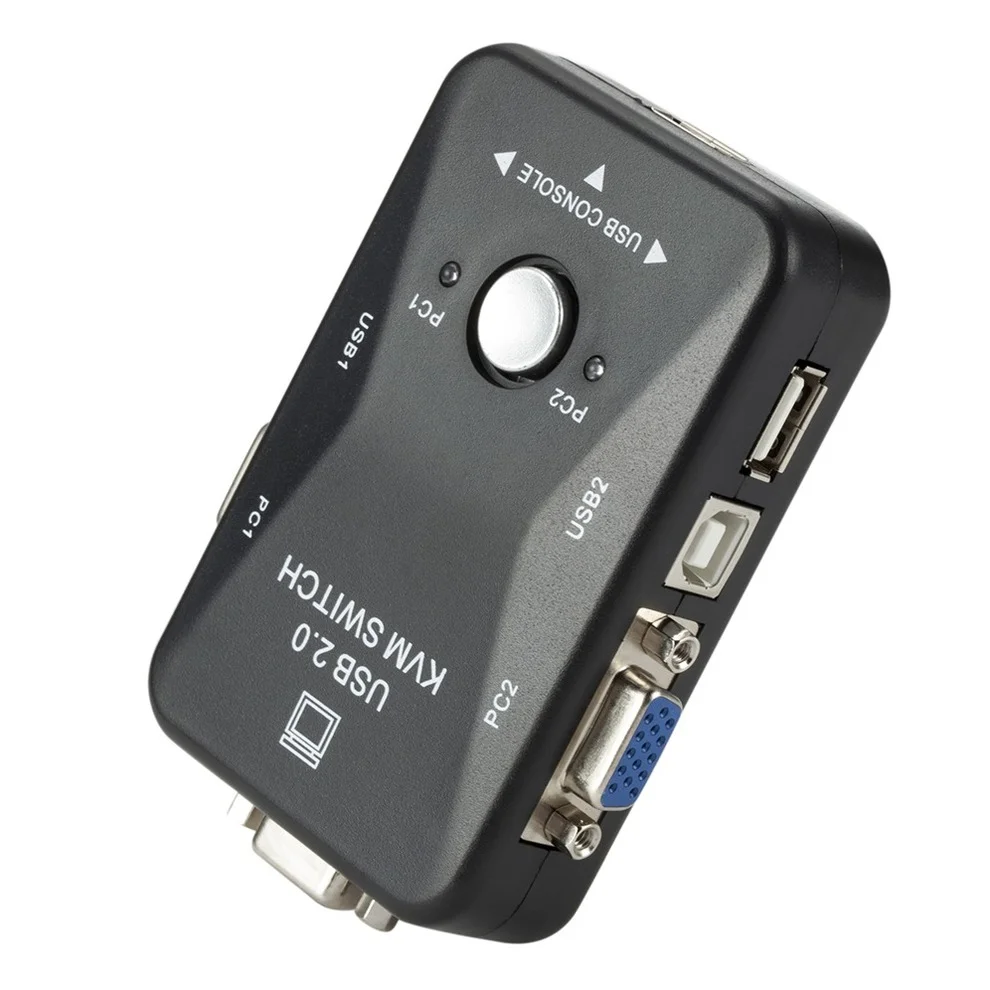 Lcckaa-usb 2.0 Kvm Switch Portas Vga Svga Switch Box Kvm Mouse Switcher Teclado 1920x1440 Vga Compartilhando Switch - Imagem 2