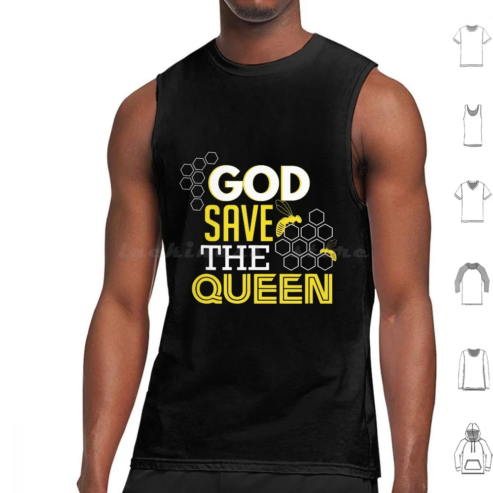 God Save The Queen Bee Canotte Stampa Cotton Protect Bee God Save The Queen Bee Vintage Save The Queen God Save