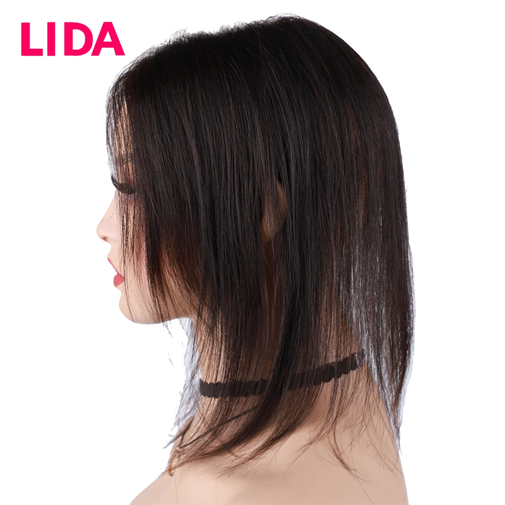 Silk Base Closure 5.5*6 Human Hair Wig Top Clip In Hair Pieces Straight Cover White Loss For Women Remy Natural Color