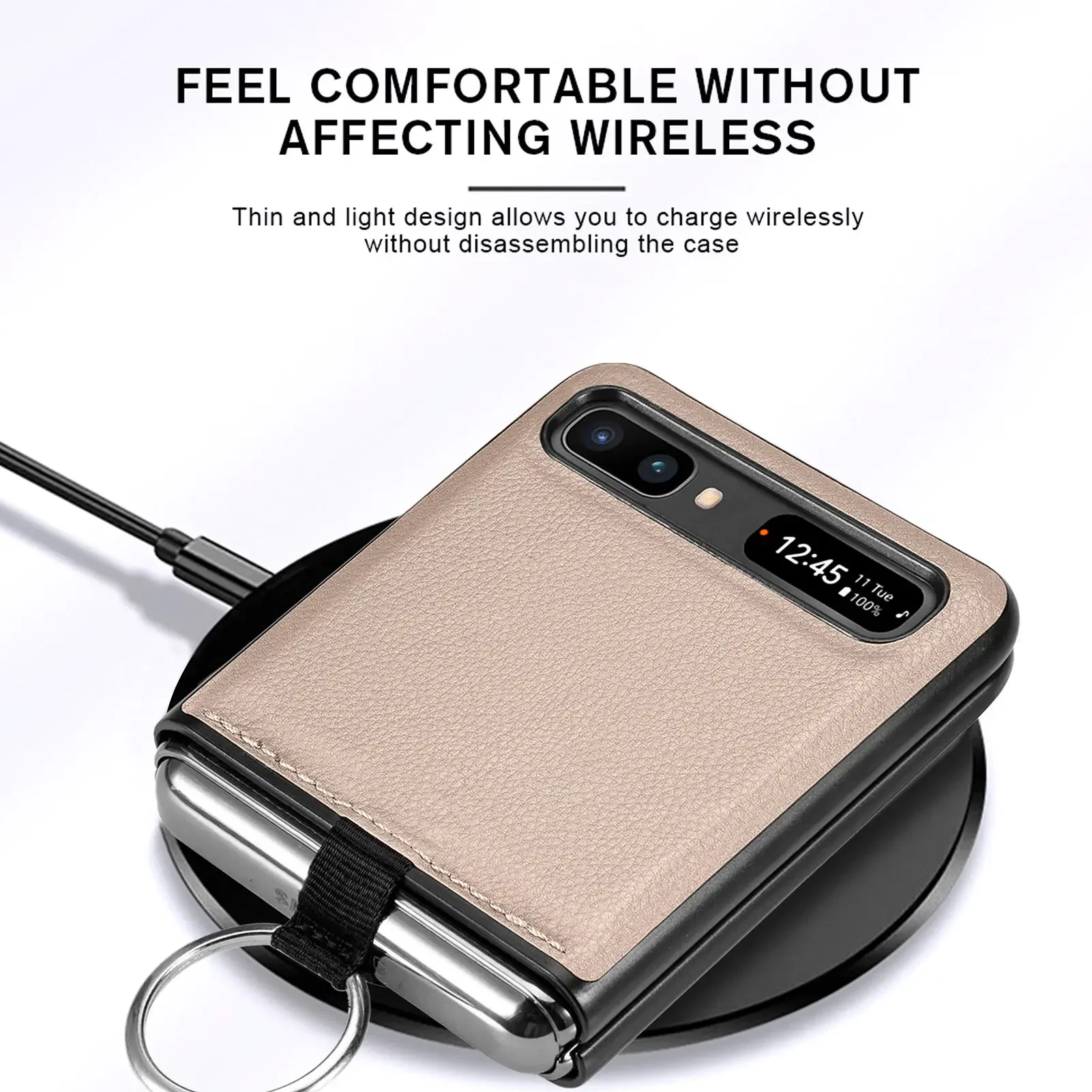 Slim Leather Finger Ring Holder Case - Anti-Drop Protection