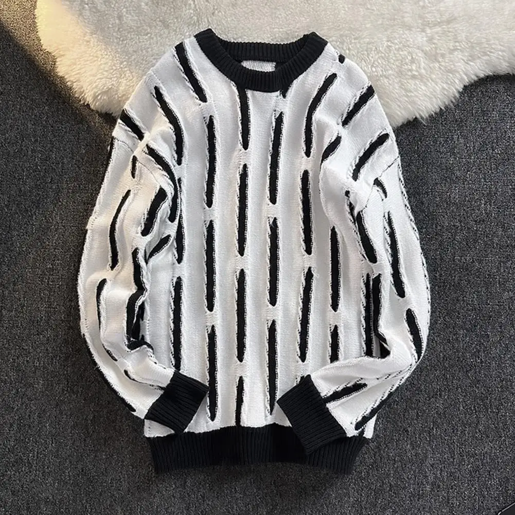 Men’s Half-Black Half-White Sweater & Trouser Set – Minimal Embroidery | Modern Ethiopian Style main image 1