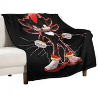 Shadow the hedgehog Throw Blanket Decorative Sofas Sofas Blankets 1