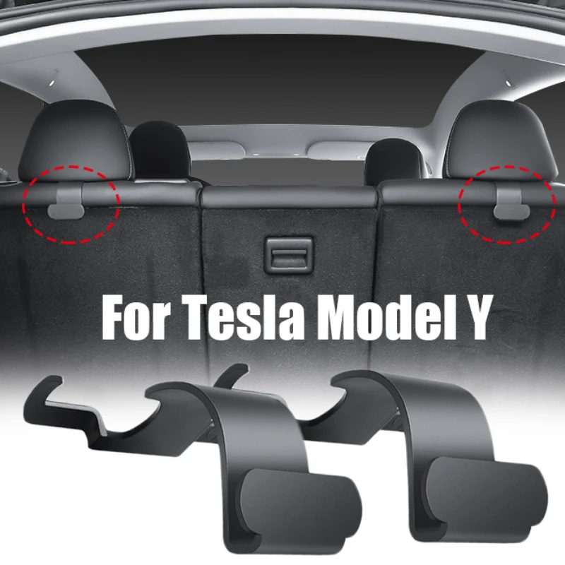 2pcs Car Trunk Hooks For Tesla Model Y Back Seats Hook Trunk Organizers