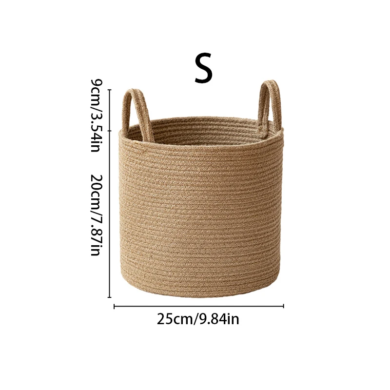 Cotton Linen Woven Laundry Storage Basket