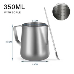 Stainless Steel Milk Frother Jug (350ML With Scale)