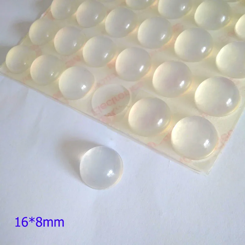 Self Adhesive Silicone Rubber Feet Pads 8pcs/16pcs 16mm*8mm Soft Anti Slip Bumpers Shockproof Shock Absorber 3M Glue Black/Clear