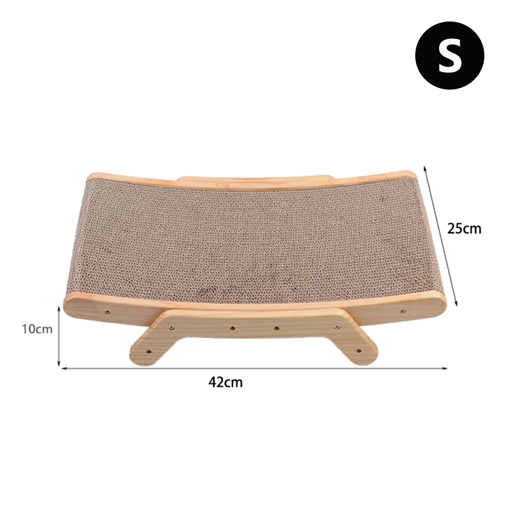 Deluxe Wooden Frame Cat Scratcher & Reversible Scratching Bed 5-in-1 Toy Set