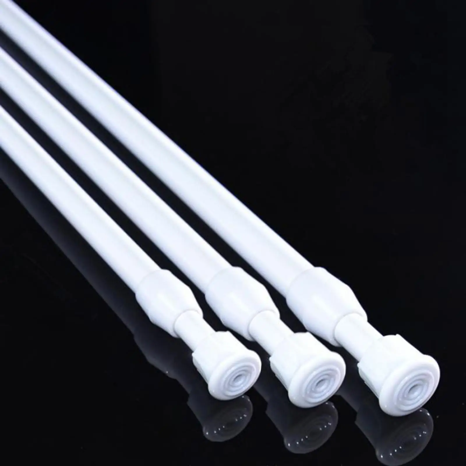 2xTelescoping Metal Pole for Cupboard Utensils Cabinet White 30-50cm