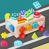 Wooden Shapes Sort Car Toys Montessori Early Education Puzzles Sorter Matching Blocks Box Game Holiday Gifts For Children 1