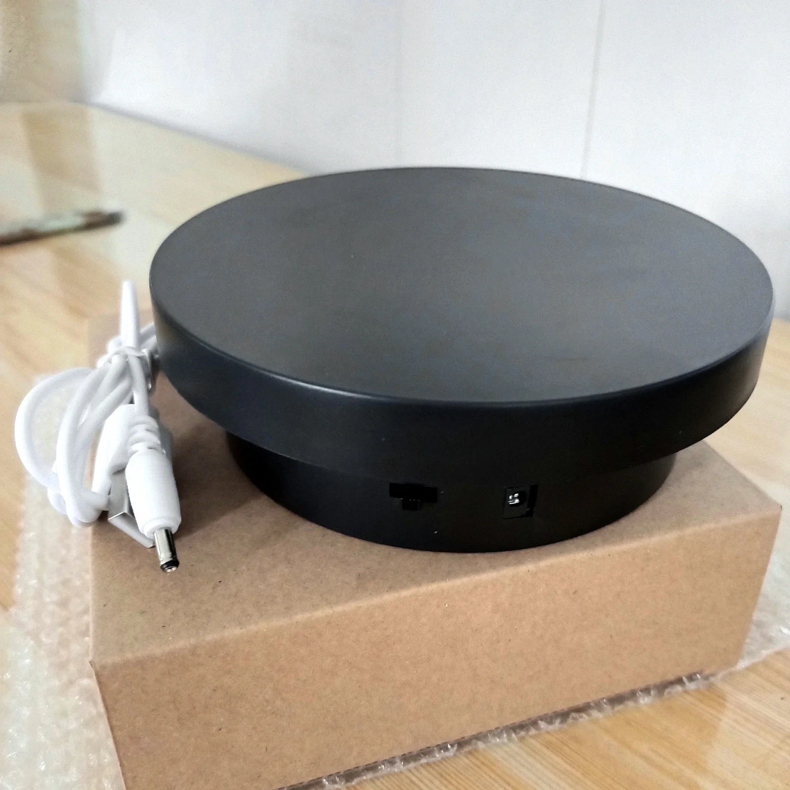 Plateau tournant électrique 3 en 1, support à 360 degrés, plateau tournant motorisé avec télécommande pour photographie, présentation de produits, bijoux, modèles 3D, objets de collection (noir