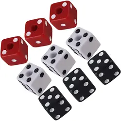 White Plastic Dice Guitar Volume Control Knobs with Wrenches Set of 3
