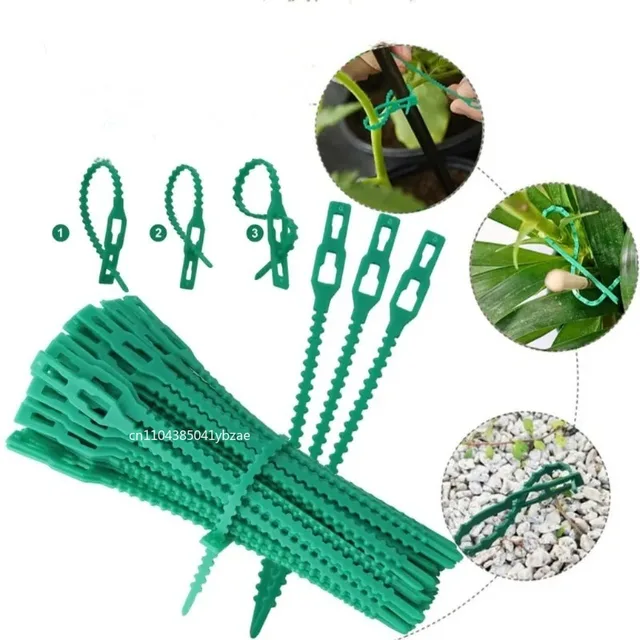 50-1000pcs Adjustable Plastic Plant Cable Ties Reusable Cable Ties for Garden Tree Climbing Support Plant Vine Tomato Stem Clip 4