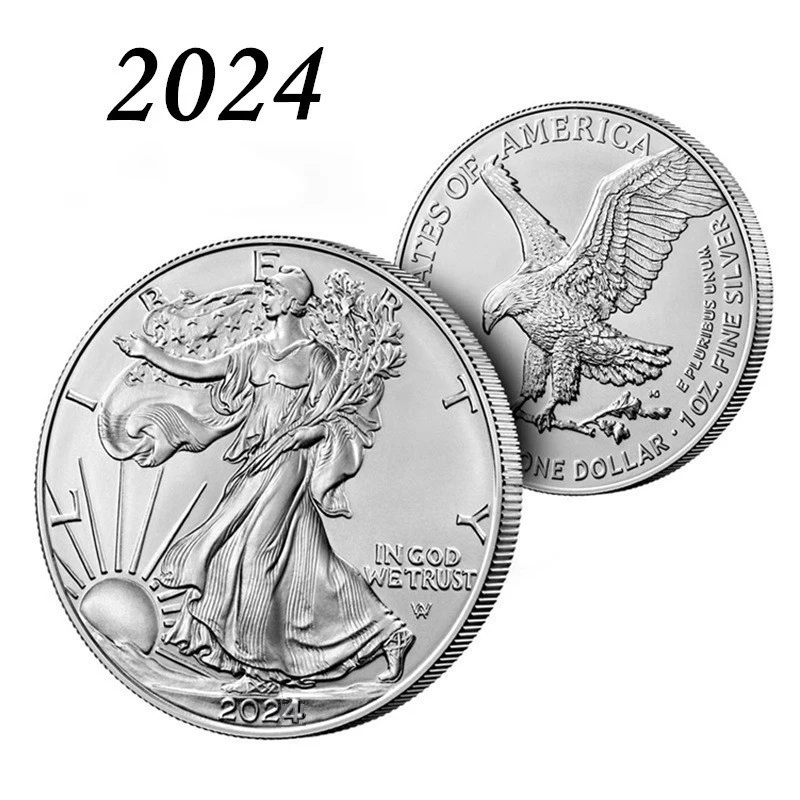 Description Picture 3 of item2024 New Limited Edition Non-currency Coin Commemorative Liberty Goddess 24K Gold Plated American Eagle Head Coin Badge of Honor