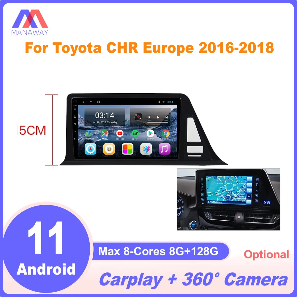Android For Toyota CHR Europe 20162018 DSP CarPlay Car Radio Stereo Multimedia Video MP5 Player