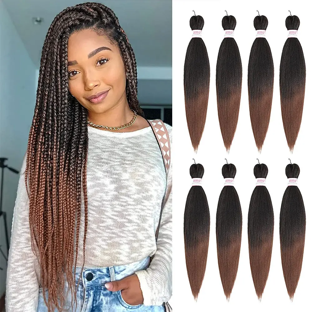 Ombre EZ Braids 크로셰 머리 Kanekalon 섬유 Xpression 사전 스트레치 트위스트 브레이드 헤어 익스텐션 여성용 도매 26 인치 