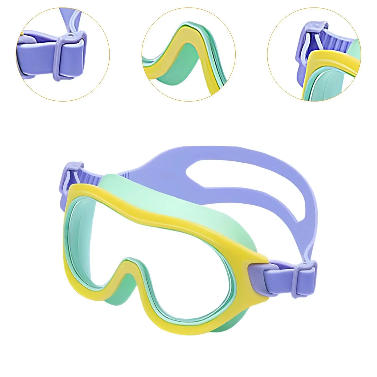 Swimming Goggles Lightweight Soft Adjustable Strap Wide Vision Swim Goggles for Beach Diving Long and Short Hair Children Pool Swimming Goggles Lightweight Soft Adjustable Strap Wide Vision Swim Goggles for Beach Diving Long and Short Hair Children Pool