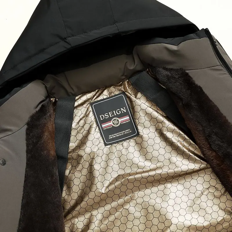 Coat for Men Padded Short Jacket Warm Plush Hot Men's Winter Coat Graphene Inner Lining Commercial Affairs Windbreak Middle Age